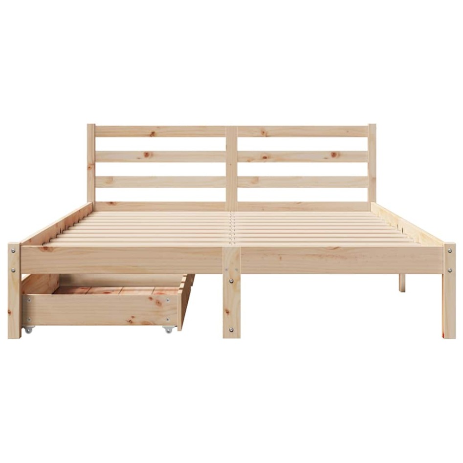 Estructura de cama sin colchón madera de pino maciza 120x200