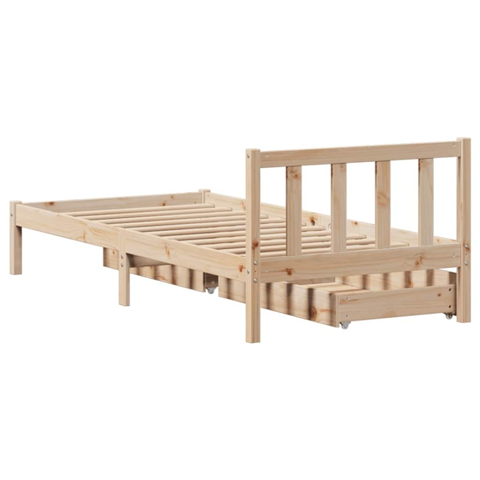 Estructura de cama sin colchón madera maciza de pino 90x200
