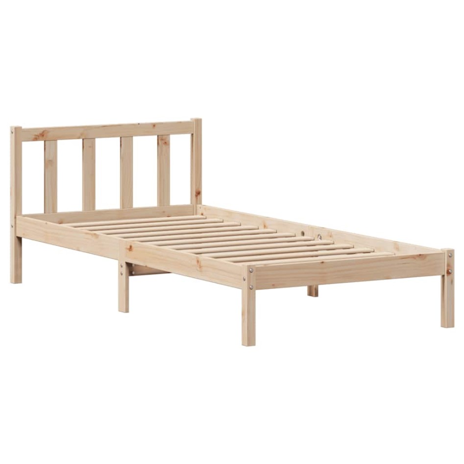 Estructura de cama sin colchón madera maciza de pino 90x200