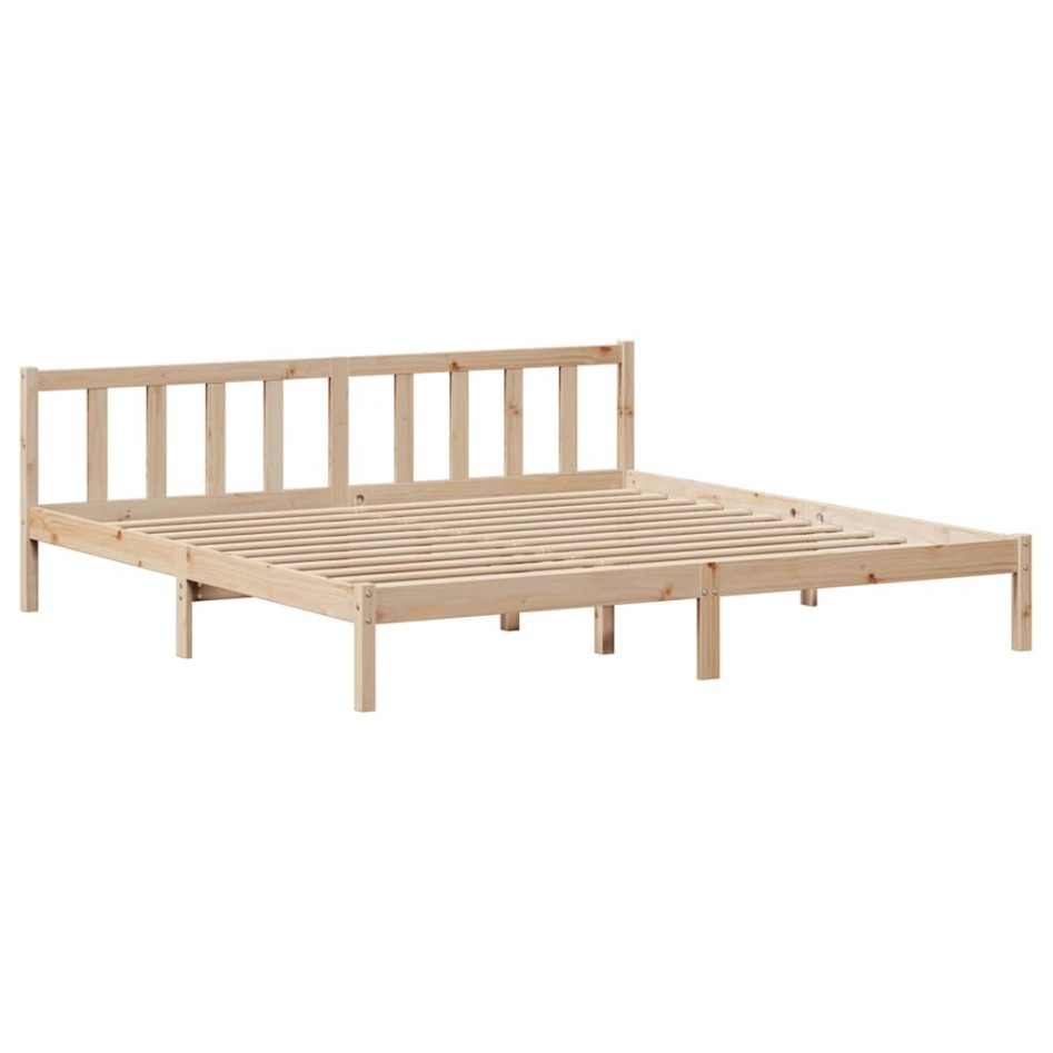 Estructura de cama sin colchón madera maciza de pino 200x200