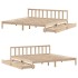 Estructura de cama sin colchón madera maciza de pino 200x200