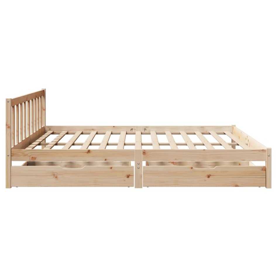 Estructura de cama sin colchón madera maciza de pino 180x200