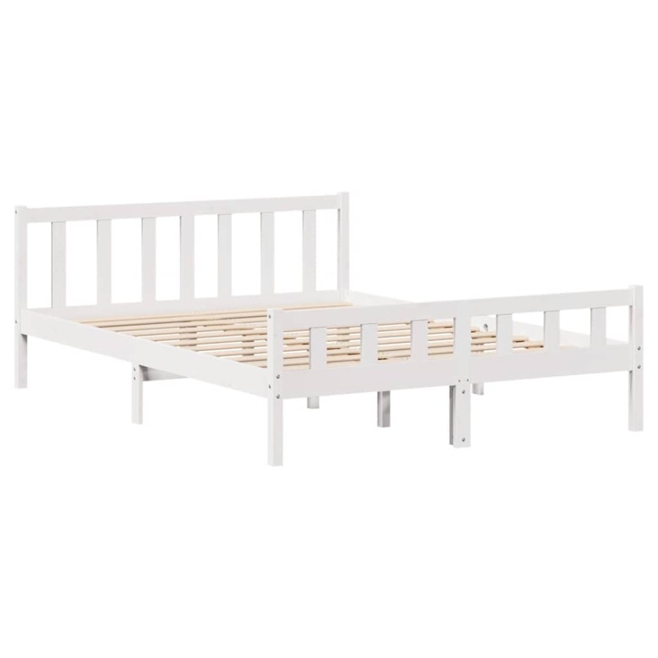 Estructura de cama sin colchón madera maciza de pino 160x200
