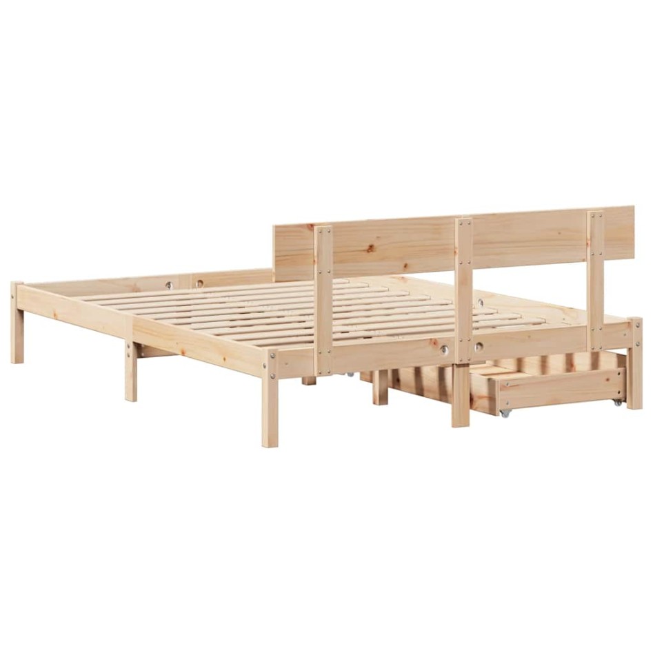 Estructura de cama sin colchón madera de pino maciza 120x200