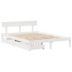 Estructura de cama sin colchón madera maciza de pino 160x200 cm