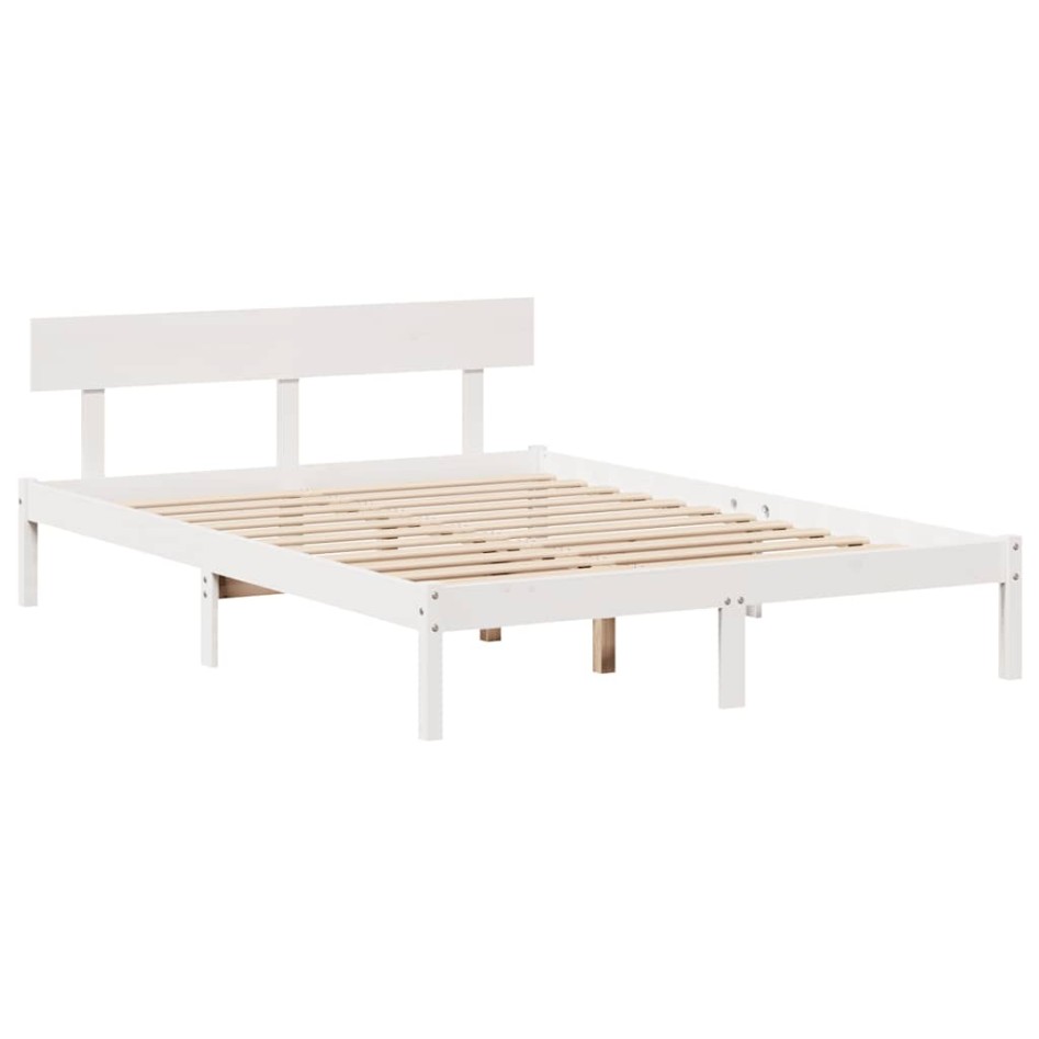Estructura de cama sin colchón madera maciza de pino 160x200
