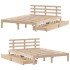 Estructura de cama con cojines madera maciza de pino 140x190