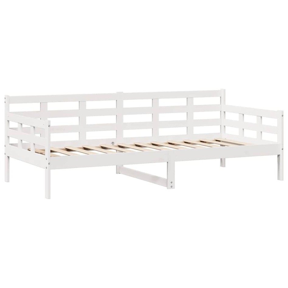 Sofá cama con cajones madera maciza de pino blanco 90x200