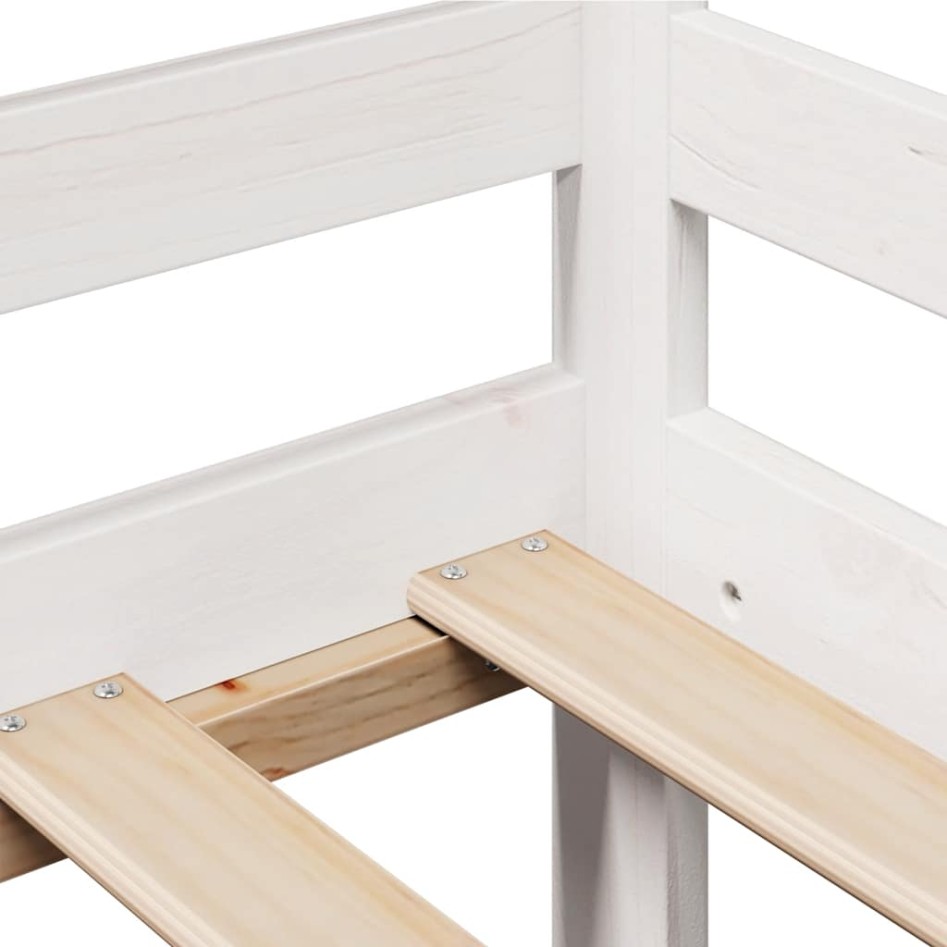 Sofá cama con cajones madera maciza de pino blanco 90x200