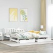 Sofá cama nido con cajones sin colchón blanco 80x200 cm