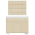 Cama box spring con colchón tela color crema 100x200