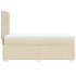 Cama box spring con colchón tela color crema 100x200