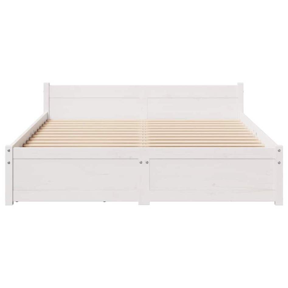 Estructura de cama sin colchón madera de pino blanca 140x200