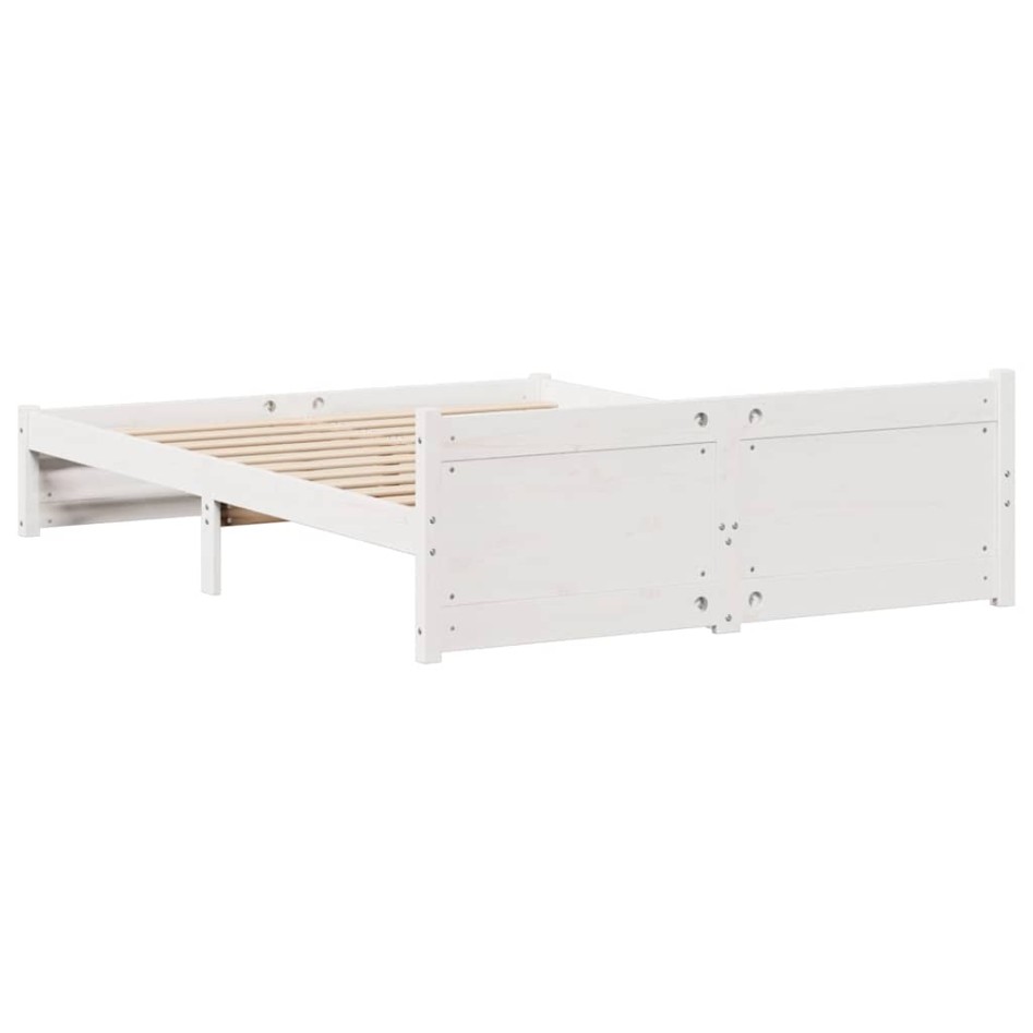 Estructura de cama sin colchón madera de pino blanca 140x200