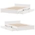 Estructura de cama sin colchón madera de pino blanca 140x200