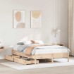 Estructura de cama sin colchón madera de pino blanco 150x200 cm