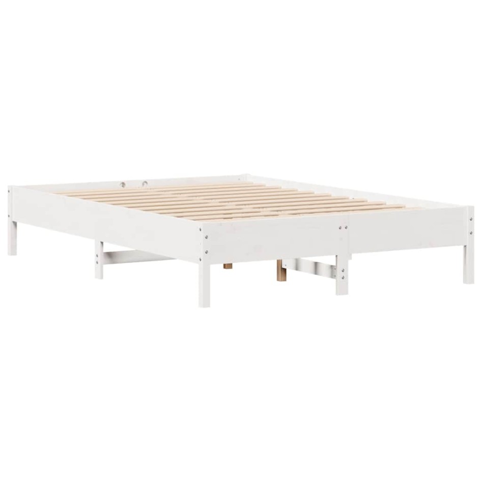 Estructura de cama sin colchón madera de pino blanco 135x190
