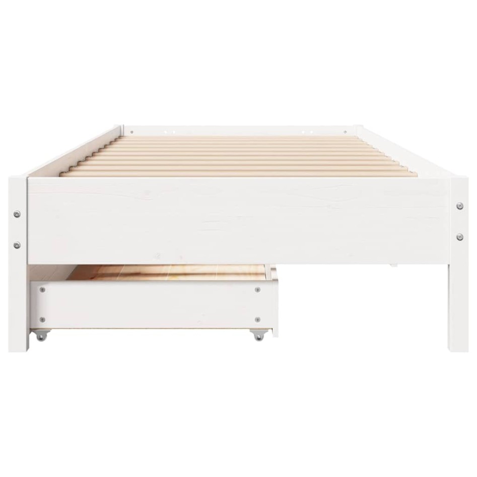 Estructura de cama sin colchón madera maciza blanca 90x190
