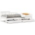 Sofá cama con cajones madera maciza de pino blanca 80x200