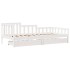 Sofá cama con cajones madera maciza de pino blanca 80x200