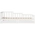Sofá cama con cajones madera maciza de pino blanca 80x200