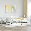 Sofá cama nido con cajones sin colchón blanco 90x200 cm