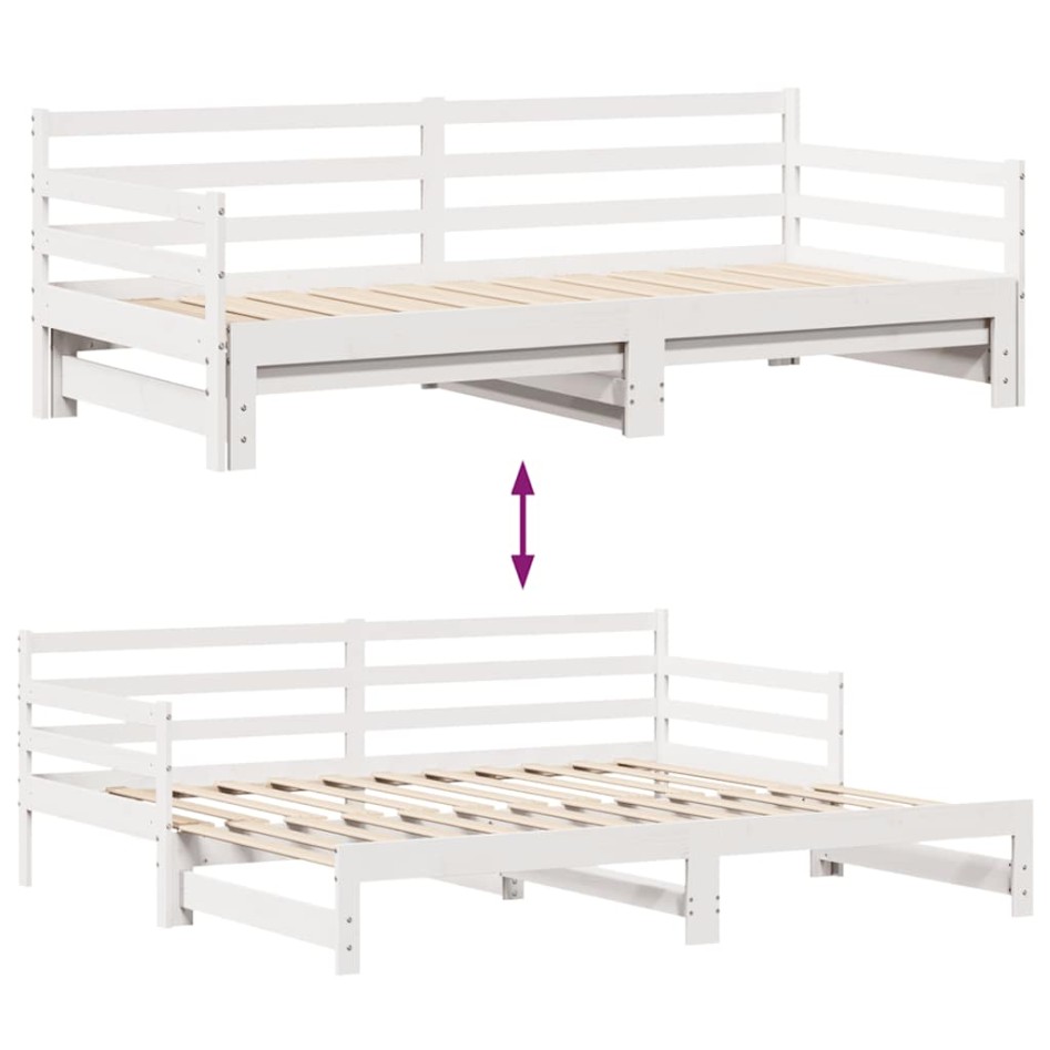 Sofá cama nido con cajones sin colchón blanco 90x200