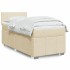Cama box spring con colchón tela color crema 100x200