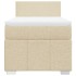 Cama box spring con colchón tela color crema 100x200