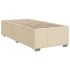 Cama box spring con colchón tela color crema 100x200