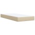 Cama box spring con colchón tela color crema 100x200