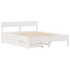 Estructura de cama sin colchón madera de pino blanca 120x200