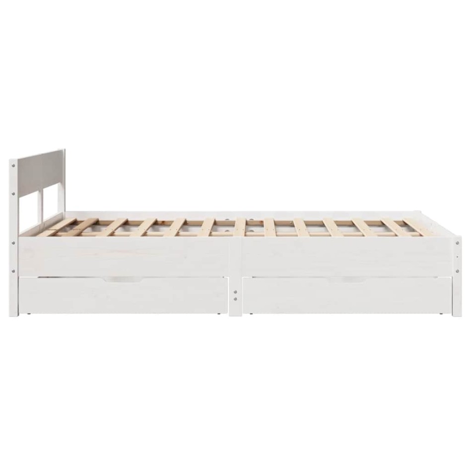 Estructura de cama sin colchón madera de pino blanca 120x200