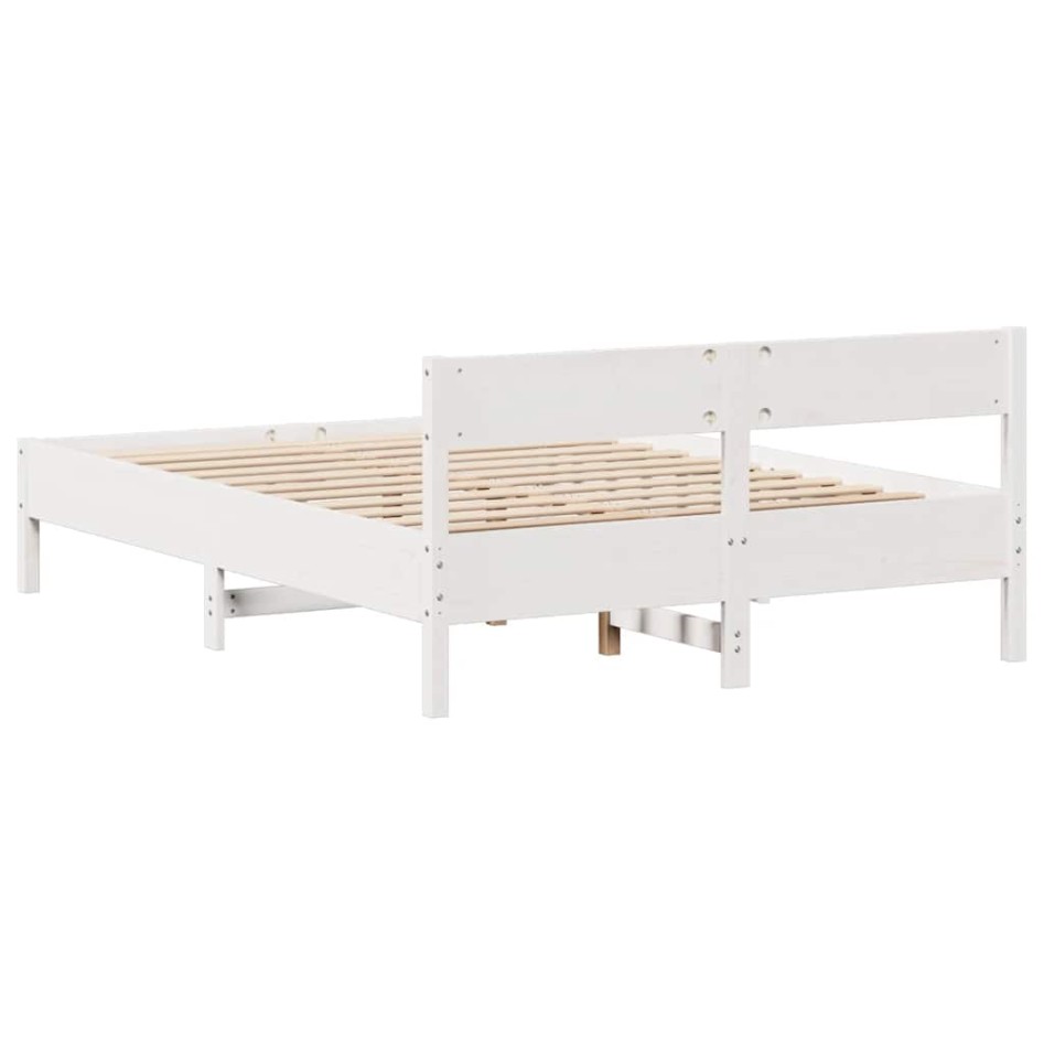 Estructura de cama sin colchón madera de pino blanca 120x200