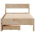 Estructura de cama sin colchón madera maciza de pino 90x200