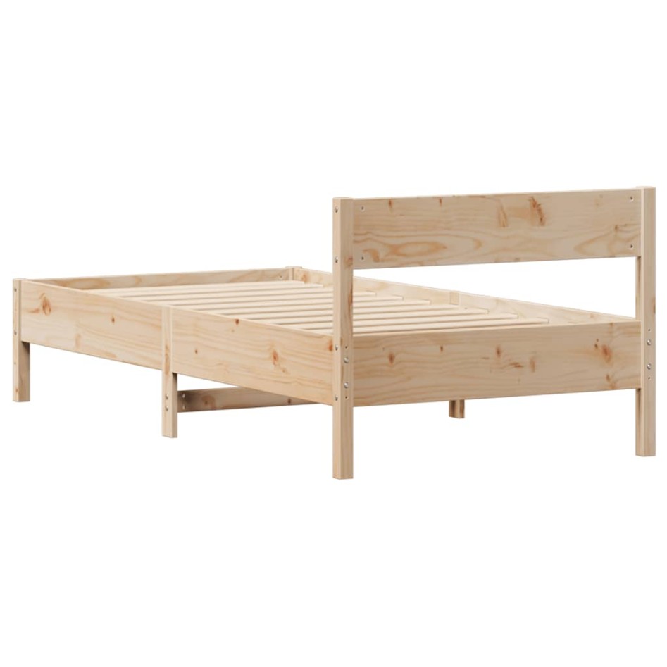 Estructura de cama sin colchón madera maciza de pino 90x200