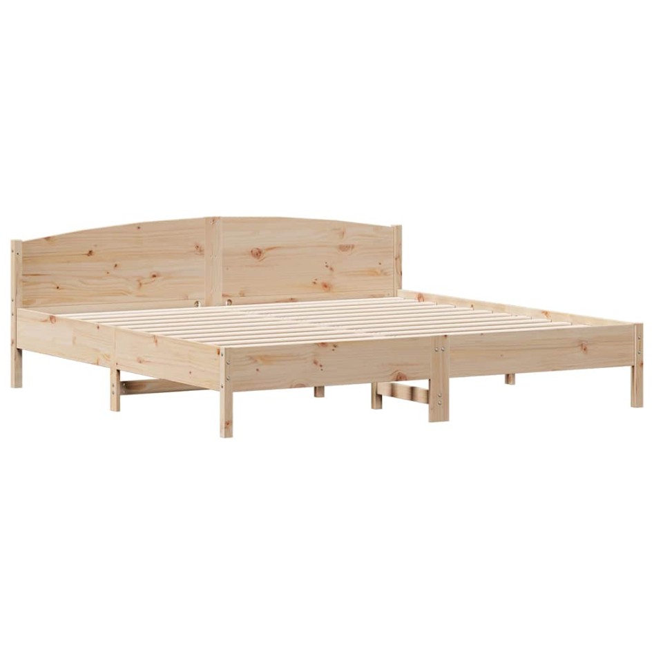 Estructura de cama sin colchón madera maciza de pino 200x200