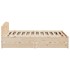 Estructura de cama sin colchón madera maciza de pino 200x200