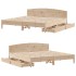 Estructura de cama sin colchón madera maciza de pino 200x200