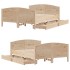 Estructura de cama sin colchón madera de pino maciza 120x200