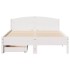 Estructura de cama sin colchón madera de pino blanca 140x190