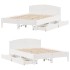 Estructura de cama sin colchón madera de pino blanca 140x190