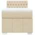 Cama box spring con colchón tela color crema 100x200
