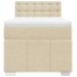 Cama box spring con colchón tela color crema 100x200
