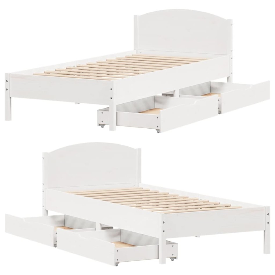 Estructura cama sin colchón madera maciza pino blanca