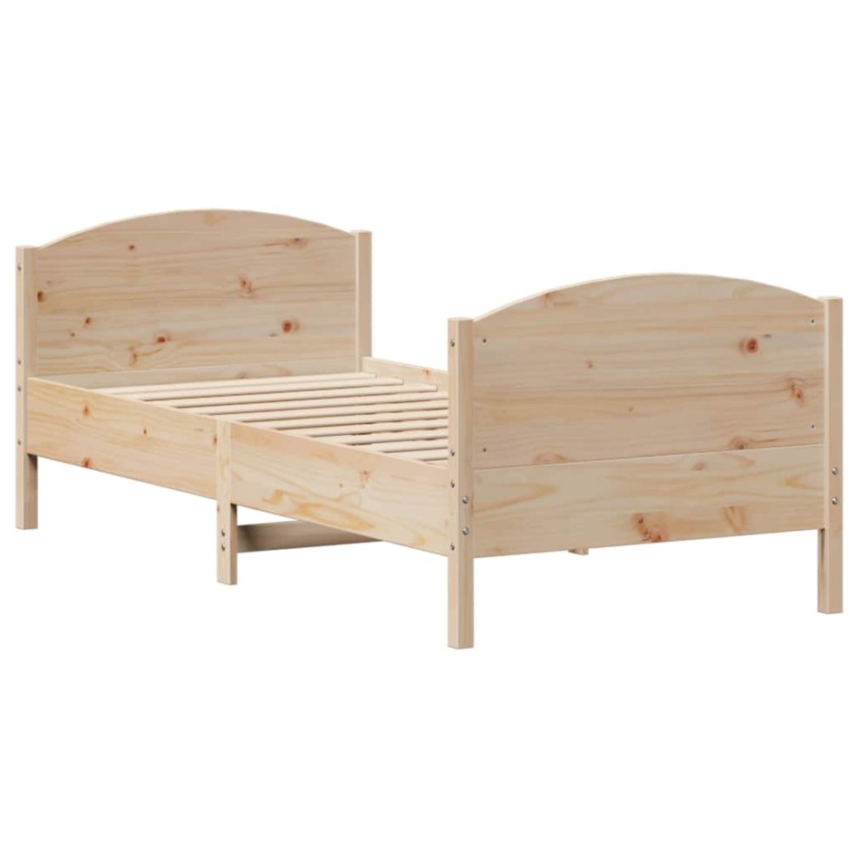 Estructura de cama sin colchón madera maciza de pino 100x200