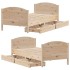 Estructura de cama sin colchón madera maciza de pino 100x200