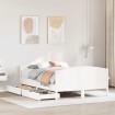 Estructura de cama sin colchón madera maciza blanca 120x190 cm