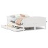 Estructura de cama sin colchón madera maciza blanca 120x190