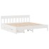 Estructura de cama sin colchón madera maciza blanca 200x200